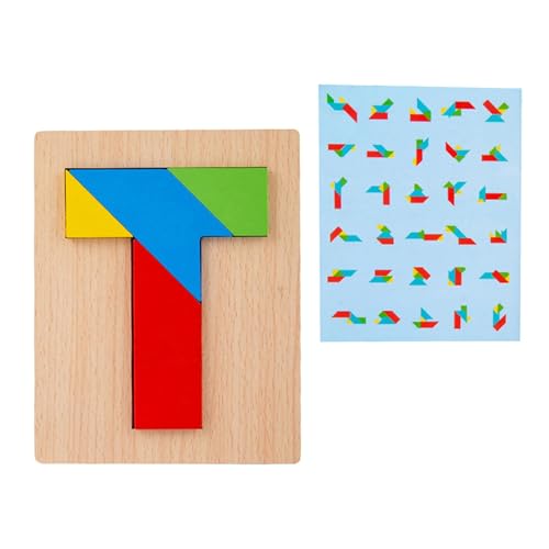 Oshhni Tangram Puzzle Denksportaufgaben Spielzeug Holzblöcke Puzzle Lernspielzeug für Vorschulkinder, Style B von Oshhni