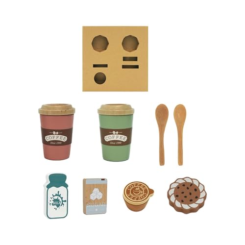 Oshhni Teeparty-Set für Kinder aus Holz, Kaffee-Snacks-Set, Montessori-Snacks-Set für Kinder ab 3 Jahren von Oshhni