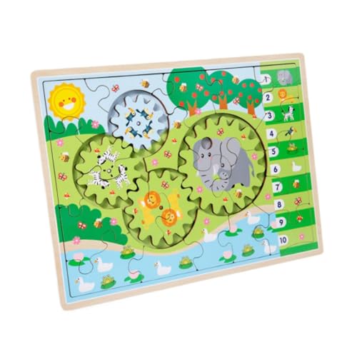 Oshhni Tiere Puzzles Lernspielzeug Feinmotorik Interaktives Spiel Puzzles Frühes Lernspielzeug für Kleinkinder Jungen Mädchen, GrÜn, 35x26x0.7cm von Oshhni