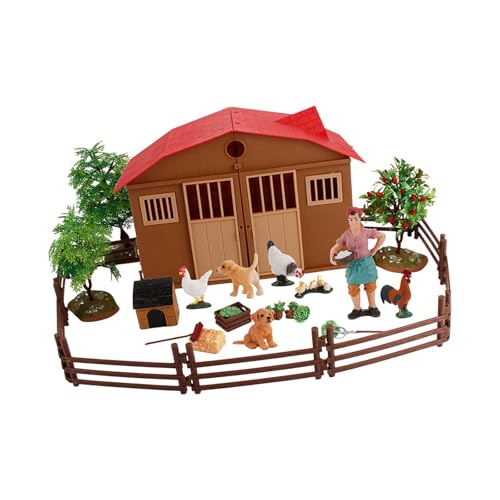 Oshhni Tierfiguren-Set, Lernspielzeug, Sammlerstücke, Modell, Mini-Bauernhofspielzeug, Spielset, Nutztiere, Spielzeug für Jungen und Mädchen, Ornament von Oshhni