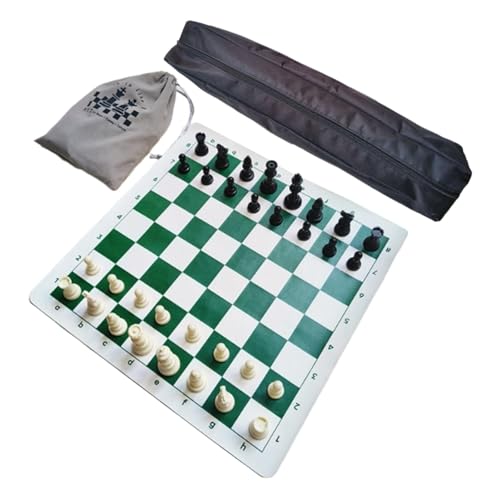 Oshhni Tragbares Schachspiel mit Figuren, leichtes aufrollbares Schachbrettspielset, Brettspiel für Indoor-Campingausflüge und Picknicks, 43cm Matte Oshhni Tragbares Schachspiel mit Figuren, leichtes aufrollbares Schachbrettspielset, Brettspiel für Indoor-Campingausflüge und Picknicks, 43cm Matte von Oshhni