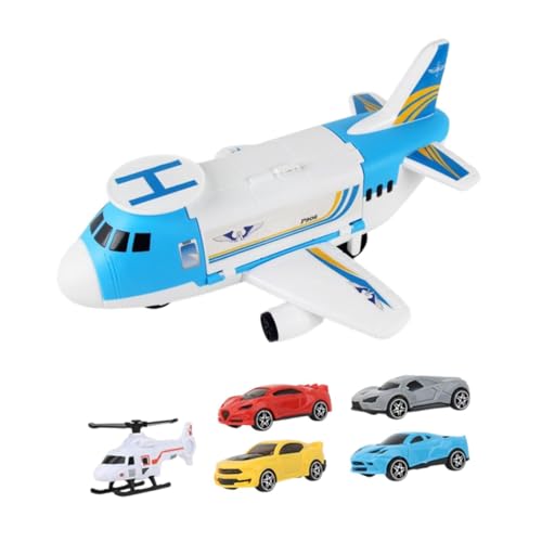 Oshhni Transport-Frachtflugzeug, Spielspielzeug, Fahrzeug- und Flugzeug-Spielset, Spielzeugset mit Autos und Hubschrauber von Oshhni