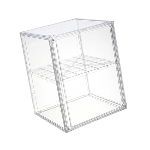 Oshhni Vitrine Schutz Vitrine Stapelbarer Würfel Riser Helm Vitrine Sammlerbox für Minipuppen Schrank Handtasche Absätze, 2 Ebenen von Oshhni