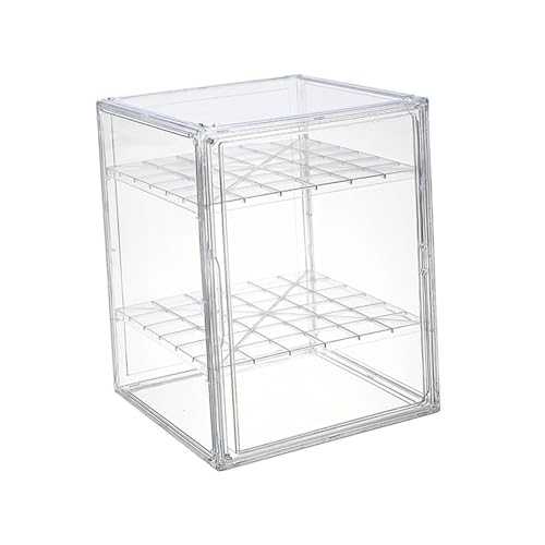 Oshhni Vitrine Schutz Vitrine Stapelbarer Würfel Riser Helm Vitrine Sammlerbox für Minipuppen Schrank Handtasche Absätze, 3 Ebenen von Oshhni