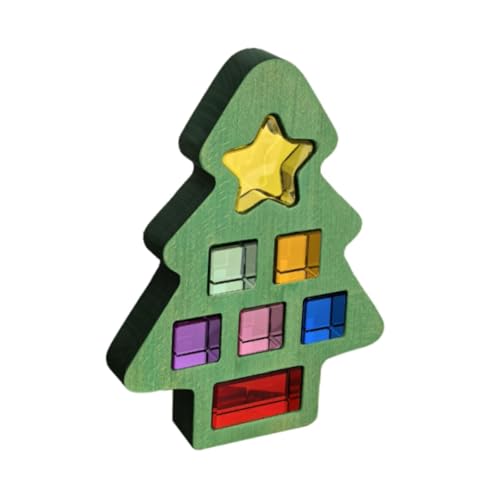 Oshhni Weihnachtsbaum-Acrylwürfel, blockiert sensorisches Trainingsspielzeug, Regenbogen für Jungen und Mädchen von Oshhni