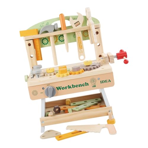 Oshhni Werkzeug Bank für Kinder Pädagogisches Spielzeug Fein Motor Geschicklichkeit DIY Werkbank Werkzeug Spielset Baubank Spielzeug für Mädchen Jungen von Oshhni