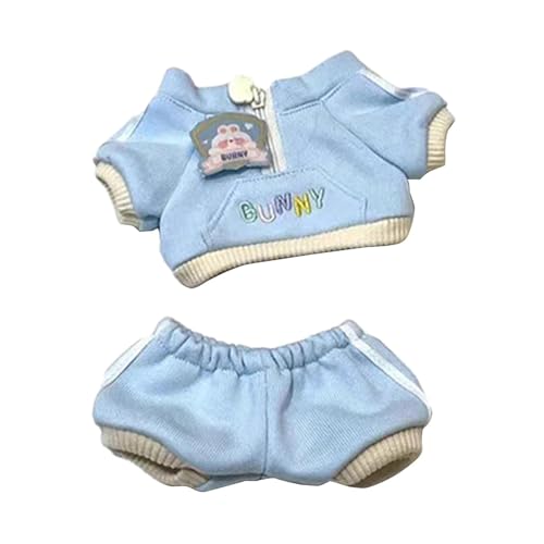 Oshhni Zwei Teile Sportbekleidung für Puppen, Hoodie Und Hose, Outfits für 20 cm Puppen, Blau von Oshhni