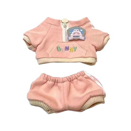 Oshhni Zwei Teile Sportbekleidung für Puppen, Hoodie Und Hose, Outfits für 20 cm Puppen, Rosa von Oshhni