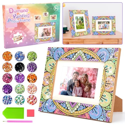 Basteln Mädchen 5 6 8 10 Jahre: Diamond Painting Mosaik Bastelset Kinder Mädchen 6-7-8 Jahre Geburtstag Geschenke für Mädchen 8 9 10 11 Jahren DIY Bilderrahmen Geschenk Spielzeug ab 5-12 Jahre Mädchen von Osikay