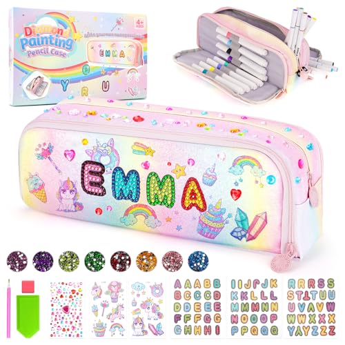 Mädchen Geschenk 5-12 Jahre Federmäppchen Federtasche Federmappe: Schlamppermäppchen Diamond Painting Aesthetic Mäppchen Teenager Etui Schule Pencil Case Schulanfang Einhorn Geschenke für Mädchen von Osikay