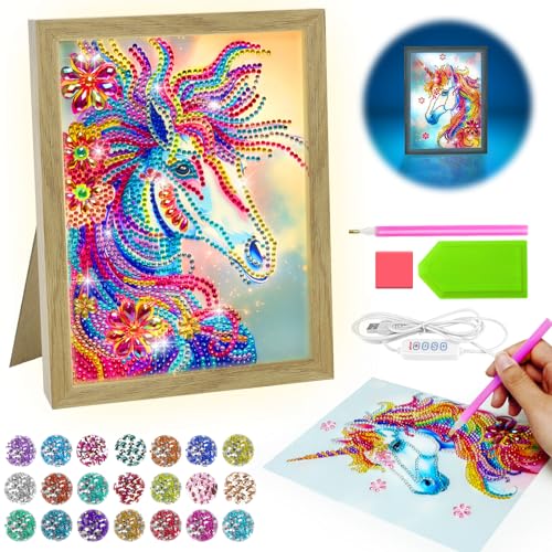 Pferde Mädchen Geschenk 5 6 7 8 Jahre: Diamond Painting Basteln Mädchen 5-12 Jahre Nachtlicht Kinder Bastelset Spielzeug ab 7 8 9 10 11 Jahre Einhorn Geburtstag Geschenke für 6-7-8 Jahr Mädchen Junge von Osikay