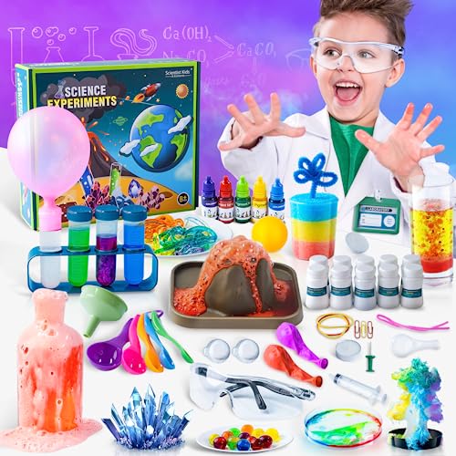 Wissenschafts-Kits für Kinder, Wissenschafts-Set, 70 Experimente für Kinder von 6-12 Jahren, MINT-Wissenschafts-Spielzeug, Geschenke für Mädchen und Jungen, Chemie-Set, Glaskultur, Vulkan von Osllate