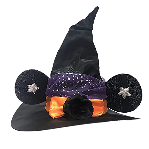 Osmond Halloween Hexenhut mit weicher Spitze Blume Halloween Kostüm Zubehör Hexenhut für Erwachsene Halloween Party von Osmond