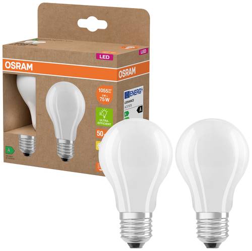 OSRAM 4099854253560 LED EEK A (A - G) E27 Glühlampenform 5W = 75W Warmweiß (Ø x H) 60mm x 60mm 2St. von Osram