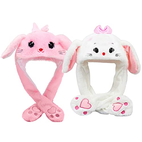 Osuter 2PCS Bunny Mütze Lustige Kaninchen Ohren Hut Hasenohren Hut Wackelohr Mütze Plüsch Partyhut Geschenk für Erwachsene und Kinder von Osuter