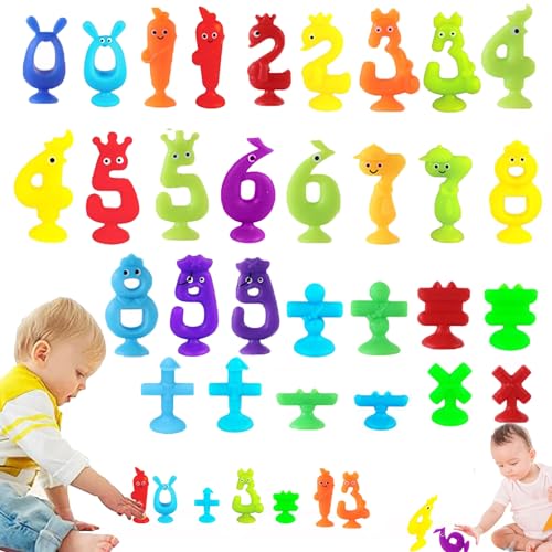 Osuter 30 Stück Sucker Toy Numerisch Saugnapf Spielzeug Baby Sucker Darts Toys Autismus Sensorik Spielzeug Montessori Spielzeug für ab 3 4 5 Jahre Jungen und Mädchen von Osuter