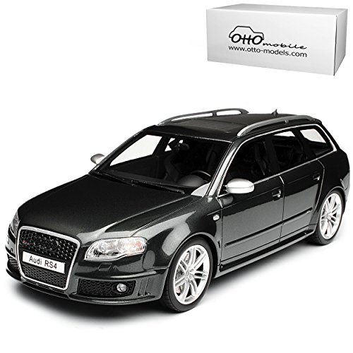 A-U-D-I A4 B7 RS4 Avant Kombi Daytona Grau 2004-2008 Nr 721 1/18 Otto Modell Auto mit individiuellem Wunschkennzeichen von Otto Mobile