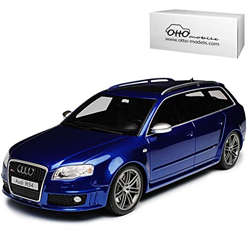 A-U-D-I A4 B7 RS4 Avant Kombi Sepang Blau 2004-2008 Nr 785 1/18 Otto Modell Auto mit individiuellem Wunschkennzeichen von Otto Mobile