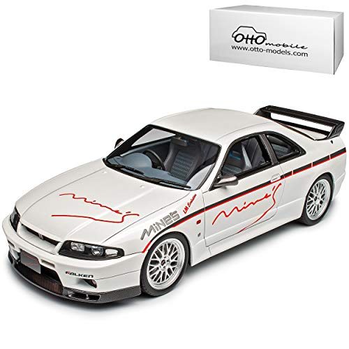 Nisan Skyline GT-R R33 Mine´s Coupe Weiss 1993-1998 Nr 824 1/18 Otto Modell Auto mit individiuellem Wunschkennzeichen von Otto Mobile