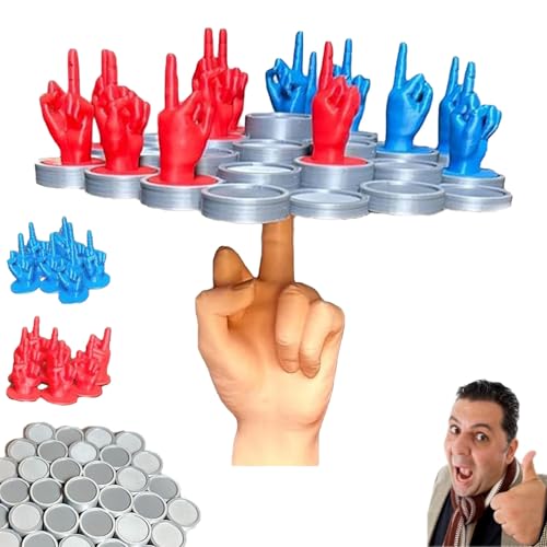 Oueet Middle Finger Balance Game, Christmas Middle Finger Balance Game Gift, Funny Strategic Board Interactive Game, Prank Balance Finger Toy for Xmas Party (A) von Oueet