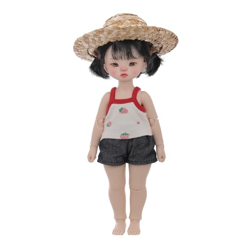 Oueneifs 1/6 Wandy BJD Puppe Süßes Mädchen mit Strohhüte Sommer Elbischer Freund Ihres Harzspielzeugs von Oueneifs