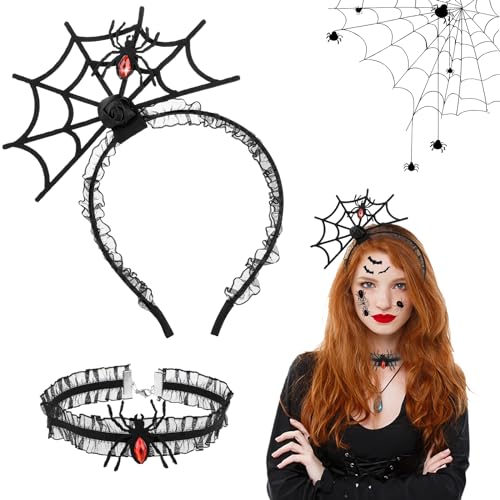 Ouligay 2 Stück Halloween Spinne Stirnband Halloween Stirnbänder Halloween Spinnen Haarreifen für Halloween Party Cosplay Kostüm Kopfschmuck Dekoration von Ouligay