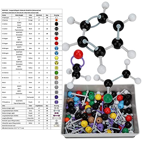 267 PCS-Chemie-Molekülmodell-Struktur-Kit Atom Organisches Anorganisches Struktur-Kit-Set Atom Link für den Unterricht von Lehrern von Oumefar