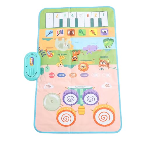 Baby-Klaviertastatur, Trommel-Pad, Touch-Spiel, Faltbar, Simulation, Sicher, Kleinkind-Musikmatte, Spielzeug mit 2 Stöcken für die Frühe Bildung von Kindern (Tiertyp) von Oumefar