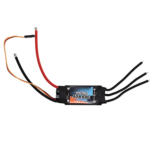 Bürstenloser Elektrischer Geschwindigkeitsregler, Schwarzer 50A RC-Bürstenloser Motor, Bidirektionaler RC-Auto-Regler für Boots-Unterwasserpropeller von Oumefar