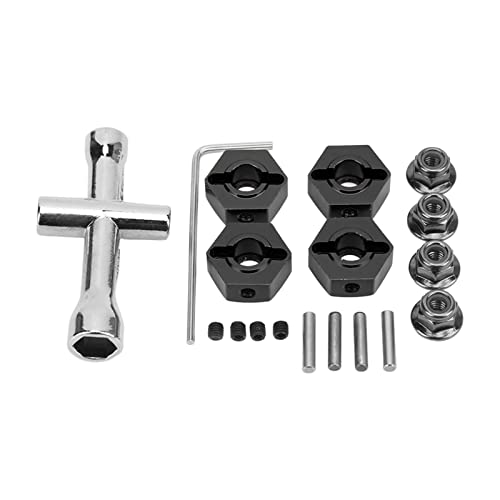 Oumefar Aluminiumlegierung 14mm Rad-Sechskant-Naben Kit Universal Upgrade Rad-Sechskant-Adapter für ARRMA Senton 1/10 RC Auto (Schwarz) von Oumefar