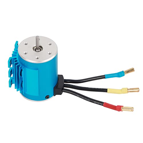 Oumefar Bürstenloser Motor, 3650 5900KV 4-poliger Bürstenloser Motor für 1/10 1/16 1/18 RC-Auto-Bootszubehör, Wasserdichter Bürstenloser RC-Motor von Oumefar