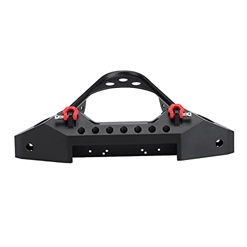 Oumefar Metall Frontstoßstange mit 2 LED-Lichtern für 1/10 Maßstab RC Crawler Auto (Schwarz) von Oumefar