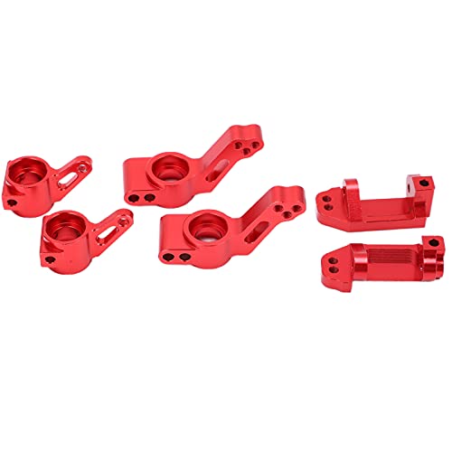 Oumefar Metall-Lenkschalen-Hinterachsträger-Set, Stabile Leistung für Slash 2WD 1/10 RC-Modellauto (Rot) von Oumefar