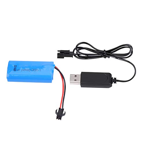 Oumefar RC-Akku, 7,4 V, 500 MAh, Wiederaufladbarer Akku mit USB-Kabel, RC-Car-Upgrade-Akku, RC-Zubehör für RC-Car von Oumefar