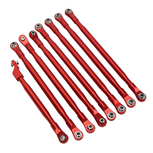 Oumefar RC-Zugstange, Anti-Roll-Aluminium-RC-Stangenverbindungsset, Hohe Halterung, Praktisch mit Stabilisatorstange für Axial SCX6 JLU (Rot) von Oumefar