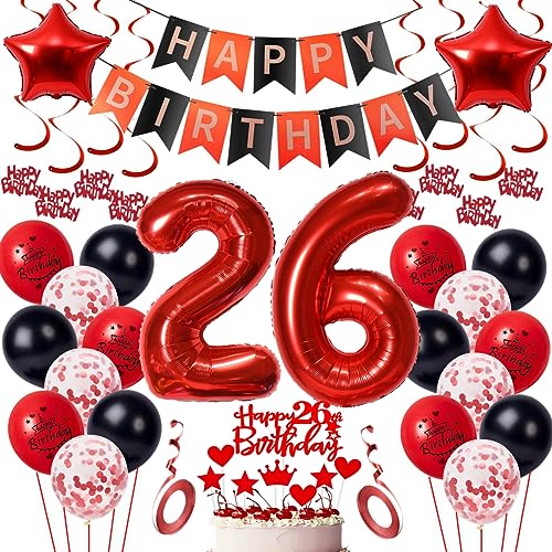 26 Geburtstag Deko Frauen Geburtstagsdeko 26 Männer Rot Schwarz Deko 26 Geburtstag Luftballon Zahlen 26 Rot 26 Geburtstags ballon für Männer Frauen Party Rot Luftballon 26 Jahr Geburtstagdeko 26 Geburtstag Deko Frauen Geburtstagsdeko 26 Männer Rot Schwarz Deko 26 Geburtstag Luftballon Zahlen 26 Rot 26 Geburtstags ballon für Männer Frauen Party Rot Luftballon 26 Jahr Geburtstagdeko von Oumezon