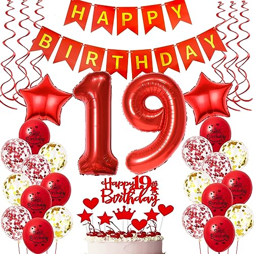Deko 19. Geburtstag mädchen Rot,Geburtstagsdeko 19 jahre mädchen rot Luftballons 19 Geburtstag dekoration Rot,Folienballon 19 Geburtstag deko mädchen Rot Tortendeko 19 Geburtstag Mädchen deko rot Deko 19. Geburtstag mädchen Rot,Geburtstagsdeko 19 jahre mädchen rot Luftballons 19 Geburtstag dekoration Rot,Folienballon 19 Geburtstag deko mädchen Rot Tortendeko 19 Geburtstag Mädchen deko rot von Oumezon