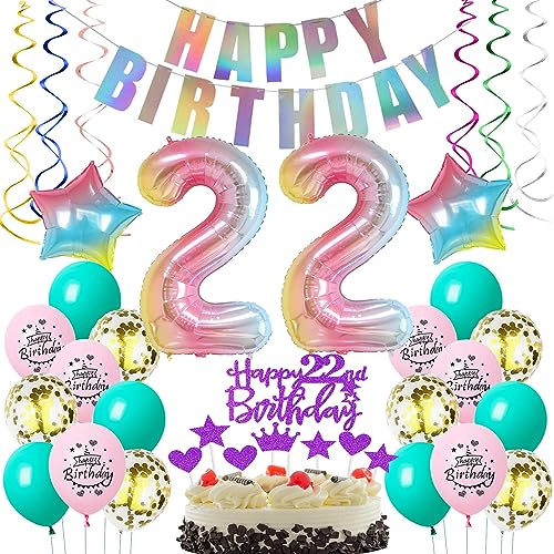 Deko 22. Geburtstag Luftballons, 22 Geburtstag Frauen deko Rosa, Geburtstagsdeko 22 Jahre Frau Dekoration, Ballon 22. Geburtstag Frauen Regenbogen deko,Rosa Tortendeko 22. Geburtstag deko Frau Deko 22. Geburtstag Luftballons, 22 Geburtstag Frauen deko Rosa, Geburtstagsdeko 22 Jahre Frau Dekoration, Ballon 22. Geburtstag Frauen Regenbogen deko,Rosa Tortendeko 22. Geburtstag deko Frau von Oumezon