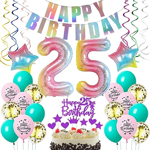 Deko 25. Geburtstag Luftballons, 25 Geburtstag Frauen deko Rosa, Geburtstagsdeko 25 Jahre Frau Dekoration, Ballon 25. Geburtstag Frauen Regenbogen deko ,Rosa Tortendeko 25. Geburtstag deko Frau Deko 25. Geburtstag Luftballons, 25 Geburtstag Frauen deko Rosa, Geburtstagsdeko 25 Jahre Frau Dekoration, Ballon 25. Geburtstag Frauen Regenbogen deko ,Rosa Tortendeko 25. Geburtstag deko Frau von Oumezon