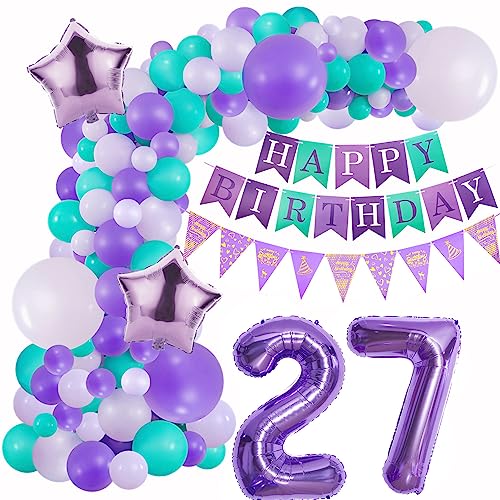 Lila 27 Geburtstag Deko Mädchen 27 Jahre Geburtstag Luftballon Girlande Lila Blau Deko 27 Geburtstag Lila Ballon Girlande 27. Geburtstag Mädchen Ballonbogen Geburtstagsdeko 27 Luftballon Mädchen von Oumezon