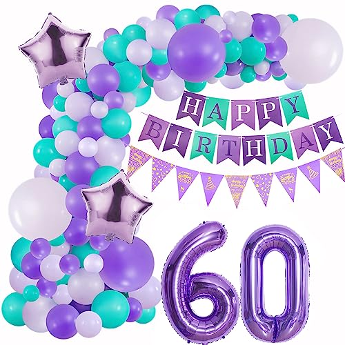 Lila 60 Geburtstag Deko Mädchen 60 Jahre Geburtstag Luftballon Girlande Lila Blau Deko 60 Geburtstag Lila Ballon Girlande 60. Geburtstag Mädchen Ballonbogen Geburtstagsdeko 60 Luftballon Mädchen von Oumezon