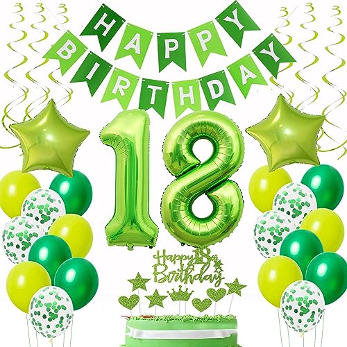 Luftballons 18 Geburtstag Junge deko Grün, Geburtstagsdeko 18 Jahre Junge Dekoration, Ballon 18. Geburtstag Mädchen Junge Grün, Deko 18. Geburtstag Luftballons,Tortendeko 18. Geburtstag Junge Luftballons 18 Geburtstag Junge deko Grün, Geburtstagsdeko 18 Jahre Junge Dekoration, Ballon 18. Geburtstag Mädchen Junge Grün, Deko 18. Geburtstag Luftballons,Tortendeko 18. Geburtstag Junge von Oumezon