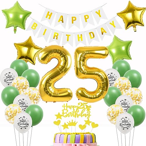 Luftballons 25 Geburtstag Mann Frau deko Gold Grün, Geburtstagsdeko 25 Jahre Mann Dekoration Grün ,deko 25. Geburtstag Männer Gold , Tortendeko 25 Geburtstag Frauen Mann Ballon 25 Gold Grün Luftballons 25 Geburtstag Mann Frau deko Gold Grün, Geburtstagsdeko 25 Jahre Mann Dekoration Grün ,deko 25. Geburtstag Männer Gold , Tortendeko 25 Geburtstag Frauen Mann Ballon 25 Gold Grün von Oumezon