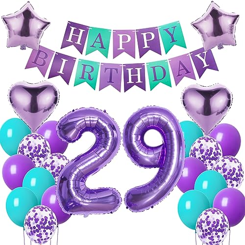 Luftballons 29. Geburtstag Frauen deko Lila Geburtstagsdeko 29 jahre Frauen Geburtstag dekoration 29 Happy Birthday deko 29. Geburtstag Frauen lila Folienballon 29 Geburtstag Frau ballon lila von Oumezon