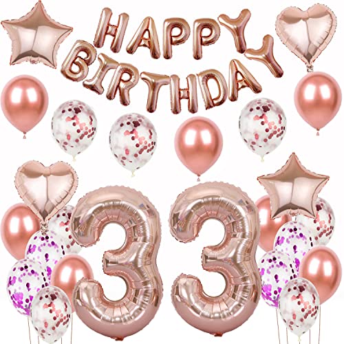 Luftballons 33.geburtstag deko frau rosegold folienballon 33 jahre geburtstag dekoration frau mädchen happy birthday 33 geburtstag deko frauen rosegold geburtstagsdeko 33 geburtstag frauen Deko(33) von Oumezon