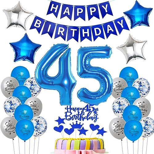 Luftballons 45 Geburtstag Mann deko blau, Geburtstagsdeko 45 Jahre Mann Dekoration, Ballon 45. Geburtstag Männer blau, Deko 45. Geburtstag Luftballons,Tortendeko 45. Geburtstag Mann kuchen deko Luftballons 45 Geburtstag Mann deko blau, Geburtstagsdeko 45 Jahre Mann Dekoration, Ballon 45. Geburtstag Männer blau, Deko 45. Geburtstag Luftballons,Tortendeko 45. Geburtstag Mann kuchen deko von Oumezon