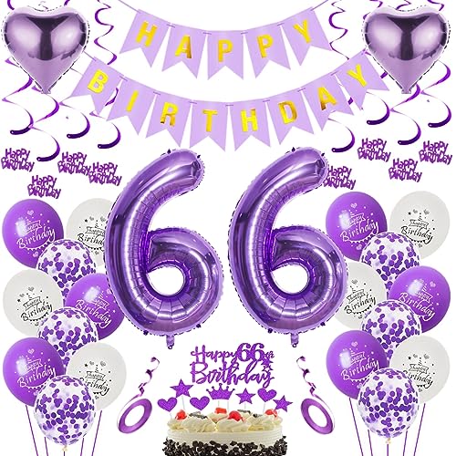 Luftballons 66. Geburtstag Dekoration Lila 66. Geburtstag Deko Frauen Lila Folienballon 66 Jahre Geburtstag Ballon 66.Geburtstag Deko Lila Frau 66 Geburtstag Lila Deko 66. Lila Tortendeko von Oumezon