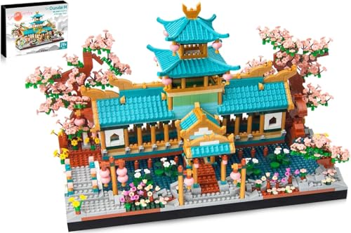 OundarM Classic Chinese Mini Garden Building Blocks Set, Botanical Sakura Collection Kit for Adults, Teenagers from 14 Years, Home Accessories (2350 Pieces) von OundarM