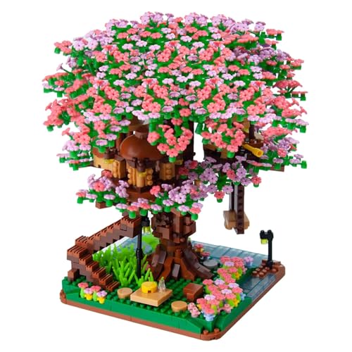 OundarM Mini Cherry Blossom Tree House Bonsai Tree Building Block Set, Sakura Botanical Collection Building Kit for Adults, Teens 14+, Home Decoration, Not Compatible with Lgo (2008 Pieces) von OundarM