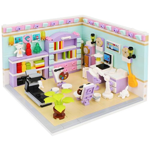 OundarM Playhouse Mini Building Blocks Set Study Room, Friends Girls' Room Building Kit, Dollhouse Building Blocks Set for Girls Boys 6 7 8 9 10 Years Old, Not Compatible with Lgo (623 Pieces) von OundarM